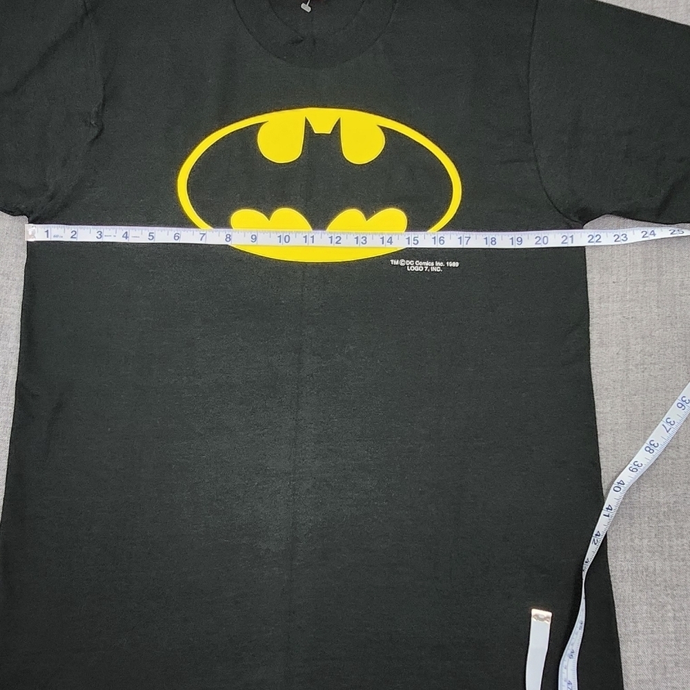 Batman × Fruit Of The Loom Made In USA Single Stitch Black Logo Tee Shirt Large - Picture 5 of 7